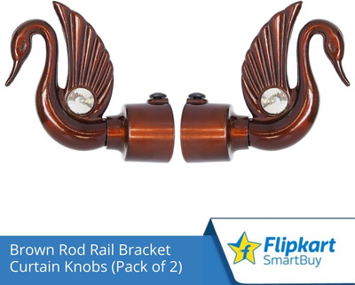 Flipkart SmartBuy Brown Curtain Knobs, Rod Rail Bracket Metal(Pack of 2)