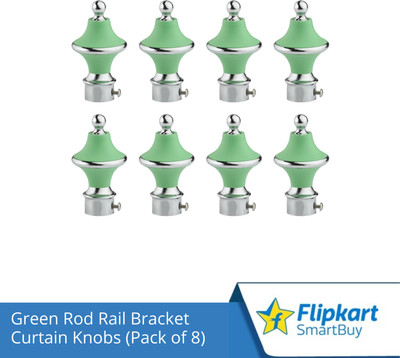 Flipkart SmartBuy Green Curtain Knobs, Rod Rail Bracket Metal(Pack of 8)