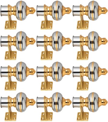 Ghazian Silver, Gold Curtain Knobs, Rod Rail Bracket Metal(Pack of 12)