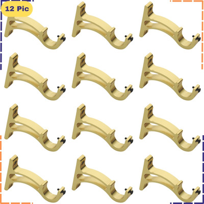 ZAPEX Gold Curtain Knobs, Rod Rail Bracket Metal(Pack of 12)