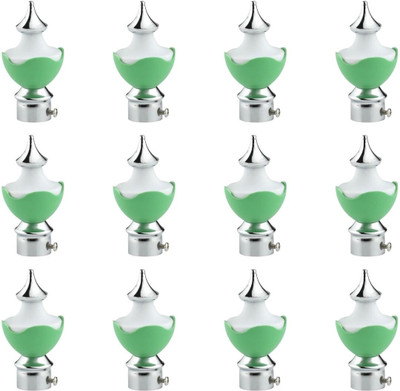 ZYREX Green Rod Rail Bracket, Curtain Knobs Metal(Pack of 12)