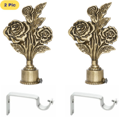 ZAPEX Gold Curtain Knobs, Rod Rail Bracket Metal(Pack of 2)