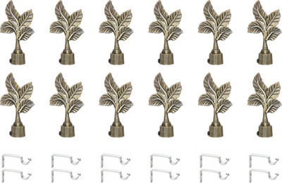 ZAPEX Gold Curtain Knobs, Rod Rail Bracket Metal(Pack of 12)