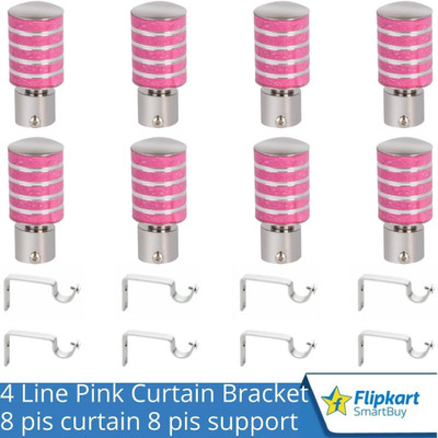 Flipkart SmartBuy Pink Curtain Knobs, Rod Rail Bracket Metal(Pack of 16)