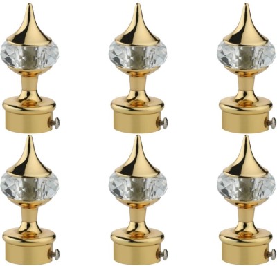 Pakhu Gold Rod Rail Bracket, Curtain Knobs Metal(Pack of 6)