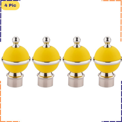ZAPEX Yellow Rod Rail Bracket, Curtain Knobs Metal(Pack of 4)