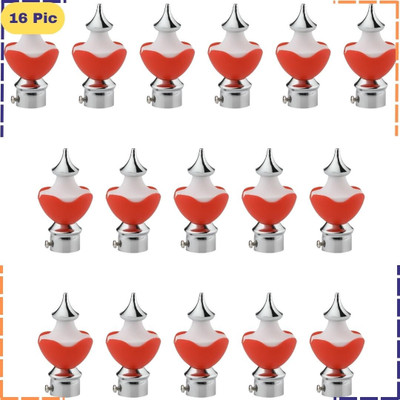 ZAPEX Red Rod Rail Bracket, Curtain Knobs Metal(Pack of 16)