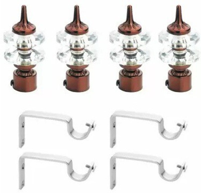 Ebenezer Brown Rod Rail Bracket Metal(Pack of 8)