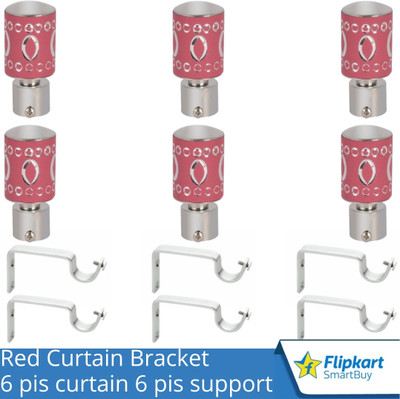 Flipkart SmartBuy Pink Curtain Knobs, Rod Rail Bracket Metal(Pack of 6)
