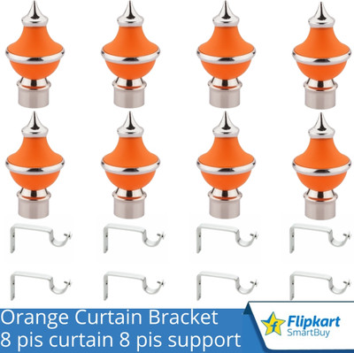 Flipkart SmartBuy Orange Curtain Knobs, Rod Rail Bracket Metal(Pack of 8)