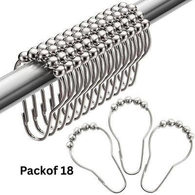 AORDEY Silver Curtain Hooks Metal