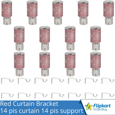 Flipkart SmartBuy Pink Curtain Knobs, Rod Rail Bracket Metal(Pack of 14)
