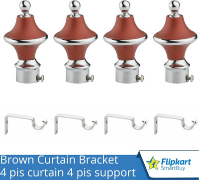 Flipkart SmartBuy Brown Curtain Knobs, Rod Rail Bracket Metal
