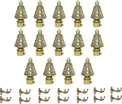 ZAPEX Gold Curtain Knobs, Rod Rail Bracket Metal(Pack of 14)