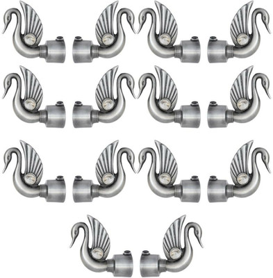 Inkart Grey Curtain Knobs, Rod Rail Bracket Metal(Pack of 14)