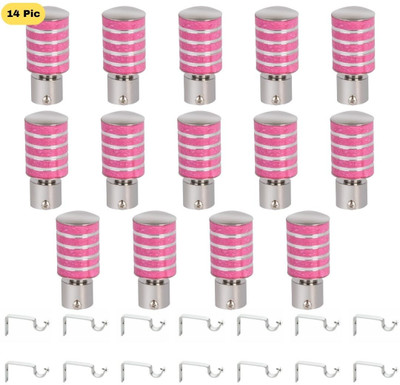 ZAPEX Pink Rod Rail Bracket, Curtain Knobs Metal(Pack of 14)