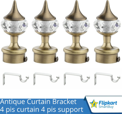 Flipkart SmartBuy Gold Curtain Knobs, Rod Rail Bracket Metal