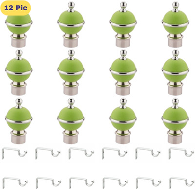 ZAPEX Green Rod Rail Bracket, Curtain Knobs Metal(Pack of 24)