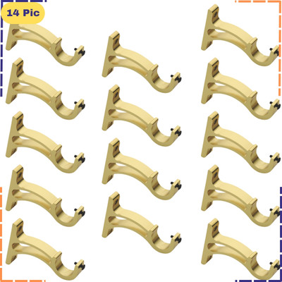 ZAPEX Gold Curtain Knobs, Rod Rail Bracket Metal(Pack of 14)