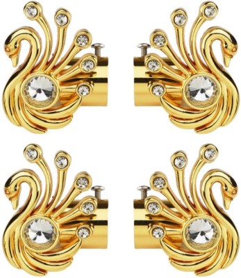 Pakhu Gold Rod Rail Bracket, Curtain Knobs Metal(Pack of 4)