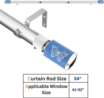 GLOXY Blue, Silver Curtain Knobs, Curtain Rods, Rod Rail Bracket Metal(Pack of 1)