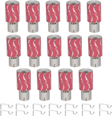 ZAPEX Pink Rod Rail Bracket, Curtain Knobs Metal(Pack of 14)