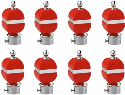 METZO Red Rod Rail Bracket, Curtain Knobs Metal(Pack of 8)
