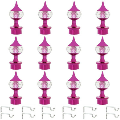 Inkart Pink Rod Rail Bracket, Curtain Knobs Metal(Pack of 12)