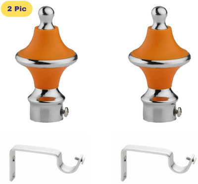 ZAPEX Orange Rod Rail Bracket, Curtain Knobs Metal(Pack of 2)