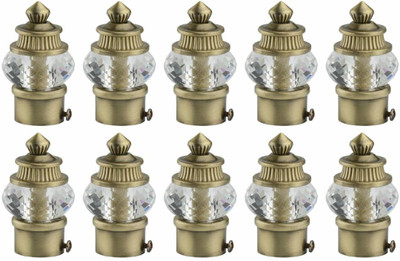 RKOING Gold Curtain Knobs, Rod Rail Bracket Metal(Pack of 10)