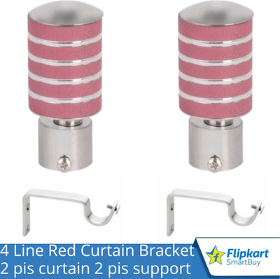 Flipkart SmartBuy Pink Curtain Knobs, Rod Rail Bracket Metal