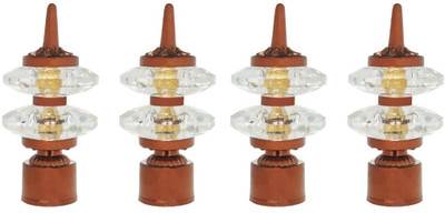 Inkart Brown Curtain Knobs, Rod Rail Bracket Metal(Pack of 4)