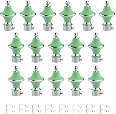 RKOING Green Rod Rail Bracket, Curtain Knobs Metal(Pack of 16)