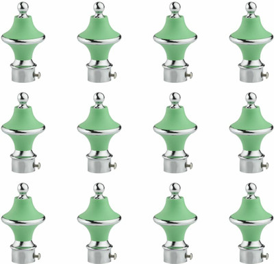 Inkart Green Rod Rail Bracket, Curtain Knobs Metal(Pack of 12)