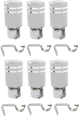 MADHULI Silver Rod Rail Bracket Metal(Pack of 6)