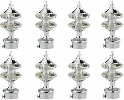 Inkart Silver Curtain Knobs, Rod Rail Bracket Metal(Pack of 8)