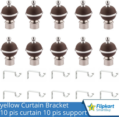 Flipkart SmartBuy Brown Curtain Knobs, Rod Rail Bracket Metal