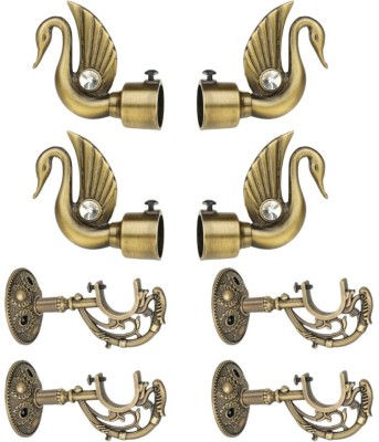 Spotbia Gold Rod Rail Bracket, Curtain Knobs Metal(Pack of 8)