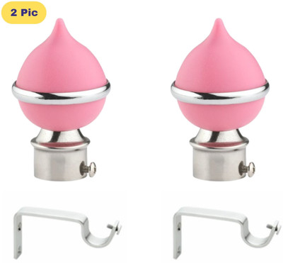 ZAPEX Pink Rod Rail Bracket, Curtain Knobs Metal(Pack of 2)