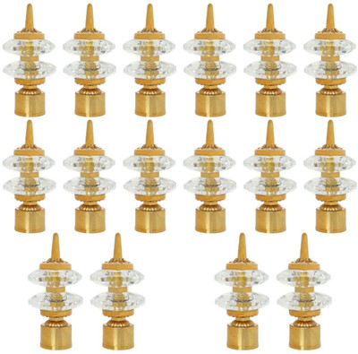 Inkart Gold Curtain Knobs, Rod Rail Bracket Metal(Pack of 16)