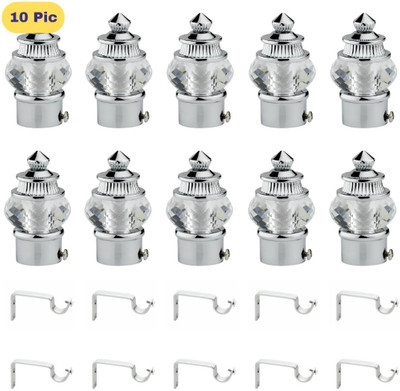 ZAPEX Silver Rod Rail Bracket, Curtain Knobs Metal(Pack of 20)