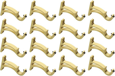 ZYREX Gold Curtain Knobs, Rod Rail Bracket Metal(Pack of 16)