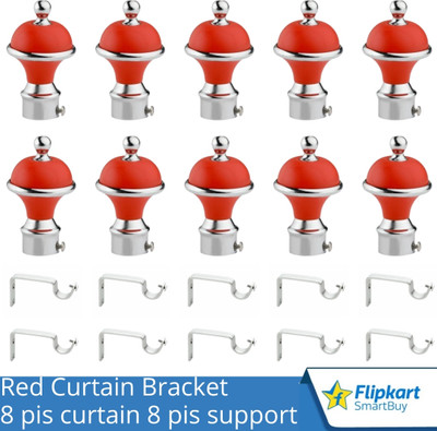 Flipkart SmartBuy Red Curtain Knobs, Rod Rail Bracket Metal(Pack of 10)