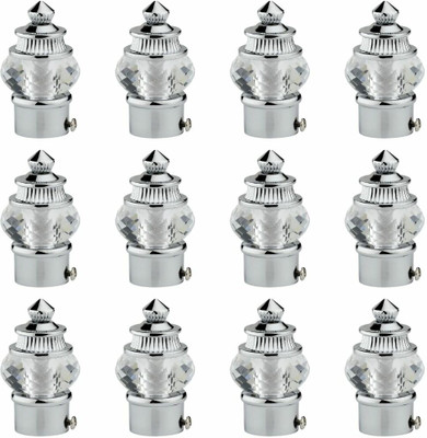 Inkart Silver Curtain Knobs, Rod Rail Bracket Metal(Pack of 12)