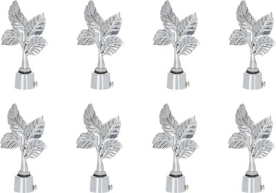 Inkart Silver Curtain Knobs, Rod Rail Bracket Metal(Pack of 8)