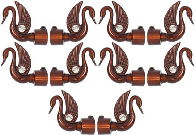 RKOING Brown Curtain Knobs, Rod Rail Bracket Metal(Pack of 10)