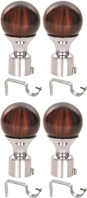 MADHULI Brown Rod Rail Bracket Metal(Pack of 4)