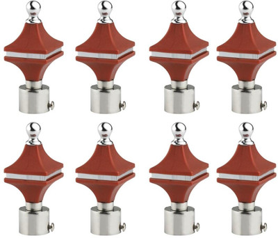 METZO Brown Rod Rail Bracket, Curtain Knobs Metal(Pack of 8)