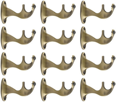 METZO Gold Rod Rail Bracket, Curtain Knobs Metal(Pack of 12)