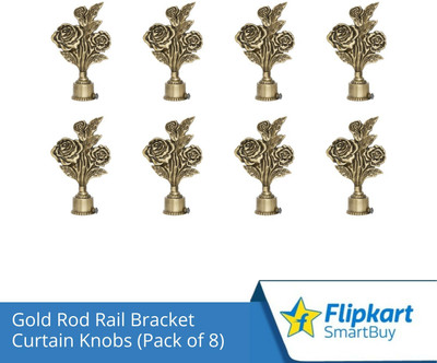 Flipkart SmartBuy Gold Curtain Knobs, Rod Rail Bracket Metal(Pack of 8)